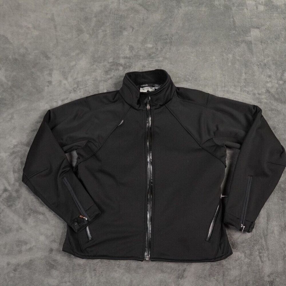Obermeyer Jacket Womens Small Black Taped Zippers Mock Neck Softshell READ Vents